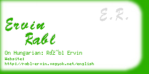 ervin rabl business card